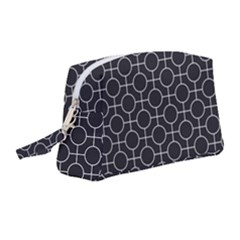 Geometric Pattern Design White Wristlet Pouch Bag (medium) by Maspions