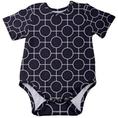 Geometric Pattern Design White Baby Short Sleeve Bodysuit