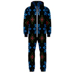 Flowers Pattern Floral Seamless Hooded Jumpsuit (men)