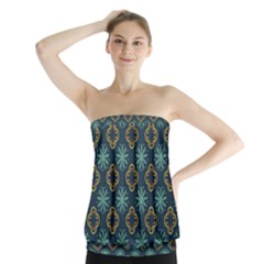 Flowers Pattern Design Abstract Strapless Top