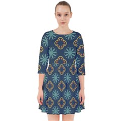 Flowers Pattern Design Abstract Smock Dress