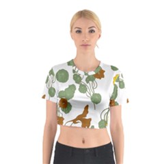 Nasturtium Flowers Plant Leaves Cotton Crop Top