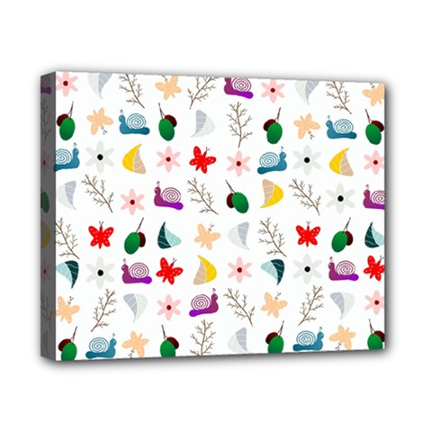 Snails Butterflies Pattern Seamless Canvas 10  X 8  (stretched)