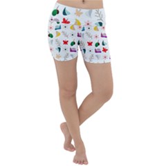 Snails Butterflies Pattern Seamless Lightweight Velour Yoga Shorts