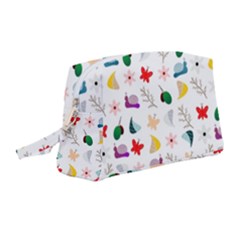 Snails Butterflies Pattern Seamless Wristlet Pouch Bag (medium) by Maspions