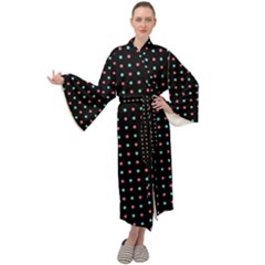 Pattern Dots Dot Seamless Maxi Velvet Kimono