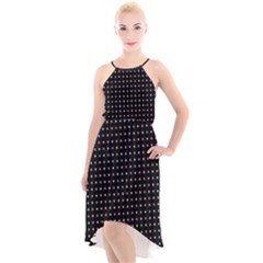 Pattern Dots Dot Seamless High-low Halter Chiffon Dress  by Maspions