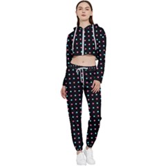 Pattern Dots Dot Seamless Cropped Zip Up Lounge Set