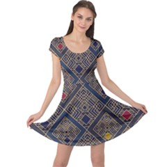 Pattern Seamless Antique Luxury Cap Sleeve Dress by Maspions