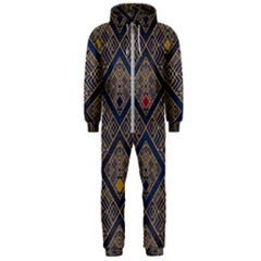 Pattern Seamless Antique Luxury Hooded Jumpsuit (men)