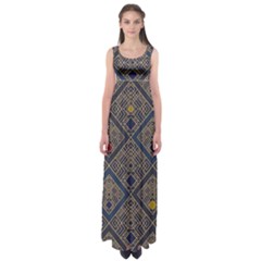 Pattern Seamless Antique Luxury Empire Waist Maxi Dress