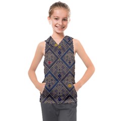 Pattern Seamless Antique Luxury Kids  Sleeveless Hoodie