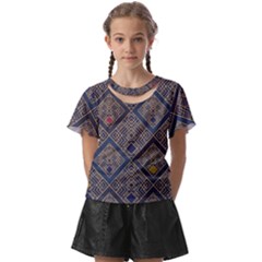 Pattern Seamless Antique Luxury Kids  Front Cut T-shirt