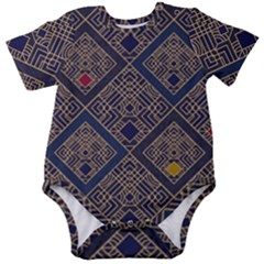 Pattern Seamless Antique Luxury Baby Short Sleeve Bodysuit by Maspions