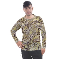 Marble Texture Pattern Seamless Men s Pique Long Sleeve T-shirt