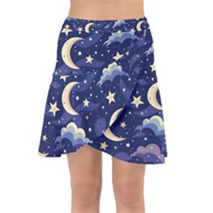 Night Moon Seamless Wrap Front Skirt