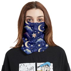 Night Moon Seamless Face Covering Bandana (two Sides)