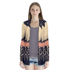 Flowers Space Drape Collar Cardigan