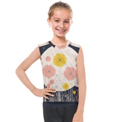 Space Flowers Universe Galaxy Kids  Mesh Tank Top