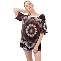 Mandala Design Pattern Oversized Chiffon Top