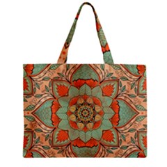 Mandala Floral Decorative Flower Zipper Mini Tote Bag