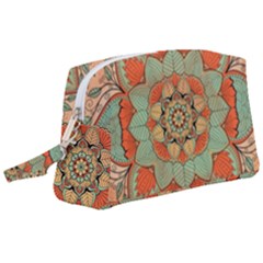 Mandala Floral Decorative Flower Wristlet Pouch Bag (large)