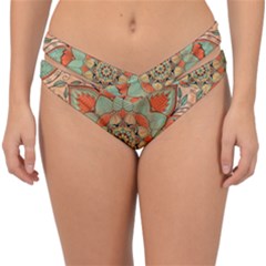 Mandala Floral Decorative Flower Double Strap Halter Bikini Bottoms