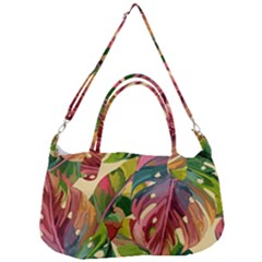 Monstera Colorful Leaves Foliage Removable Strap Handbag by Maspions