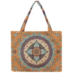 Mandala Floral Decorative Flower Mini Tote Bag by Maspions