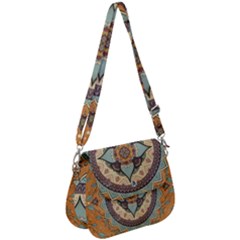 Mandala Floral Decorative Flower Saddle Handbag