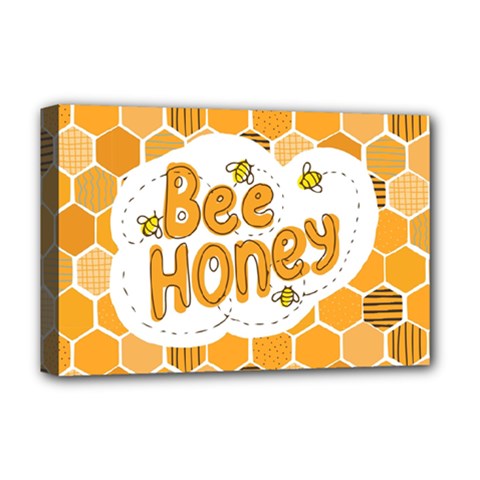 Bee Honey Honeycomb Hexagon Deluxe Canvas 18  X 12  (stretched)