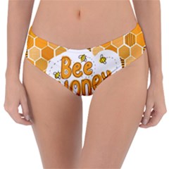 Bee Honey Honeycomb Hexagon Reversible Classic Bikini Bottoms