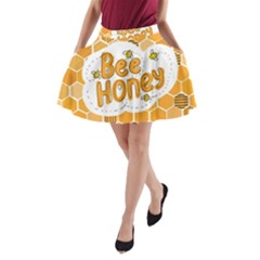 Bee Honey Honeycomb Hexagon A-line Pocket Skirt