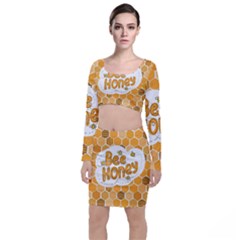 Bee Honey Honeycomb Hexagon Top And Skirt Sets by Maspions
