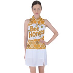 Bee Honey Honeycomb Hexagon Women s Sleeveless Polo T-shirt