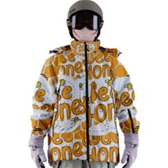 Bee Honey Honeycomb Hexagon Women s Zip Ski and Snowboard Waterproof Breathable Jacket