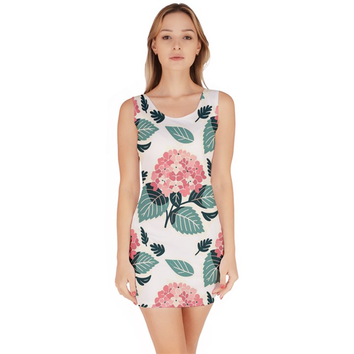 Flowers Hydrangeas Bodycon Dress