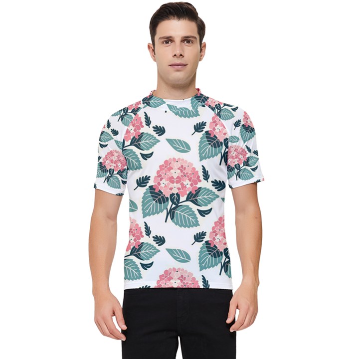 Flowers Hydrangeas Men s Short Sleeve Rash Guard