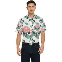 Flowers Hydrangeas Men s Short Sleeve Pocket Shirt 