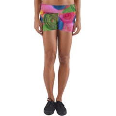 Colorful Abstract Patterns Yoga Shorts