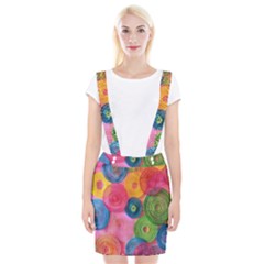 Colorful Abstract Patterns Braces Suspender Skirt