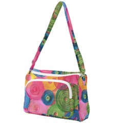 Colorful Abstract Patterns Front Pocket Crossbody Bag by Maspions