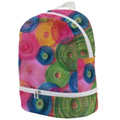 Colorful Abstract Patterns Zip Bottom Backpack