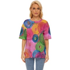 Colorful Abstract Patterns Oversized Basic T-Shirt