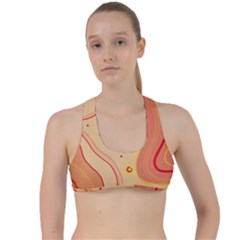 Lines Abstract Colourful Design Criss Cross Racerback Sports Bra