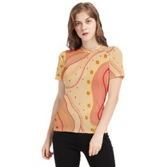 Lines Abstract Colourful Design Women s Short Sleeve Rash Guard