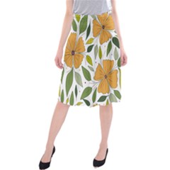 Flower Petal Plant Leaves Midi Beach Skirt