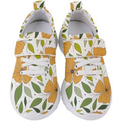 Flower Petal Plant Leaves Kids  Velcro Strap Shoes