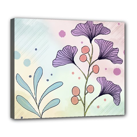 Flower Paint Flora Nature Plant Deluxe Canvas 24  X 20  (stretched)