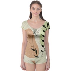 Flora Floral Flower Nature Plant Doodle Boyleg Leotard 